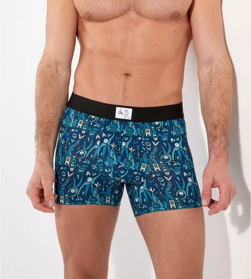 Boxer homme Le D. Voyages motifs festifs bleus