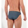 Slip en microfibre confortable homme motifs bleus et gris Aloys