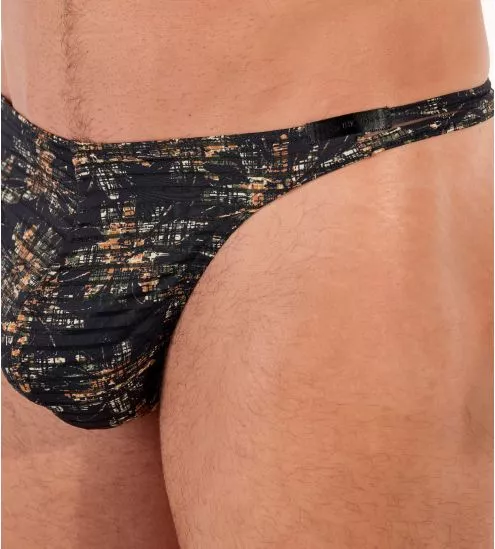 String homme semi transparent Iraty imprimé kaki