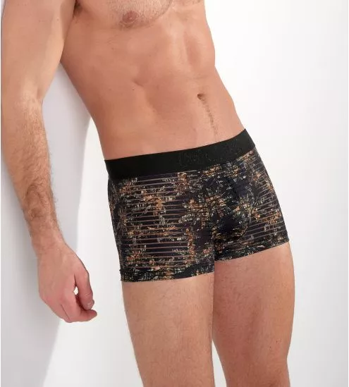 Boxer homme semi transparent Iraty imprimé kaki