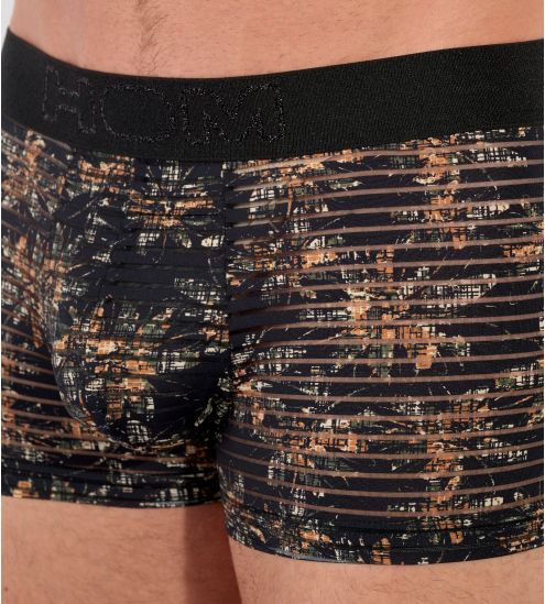 Boxer homme semi transparent Iraty imprimé kaki