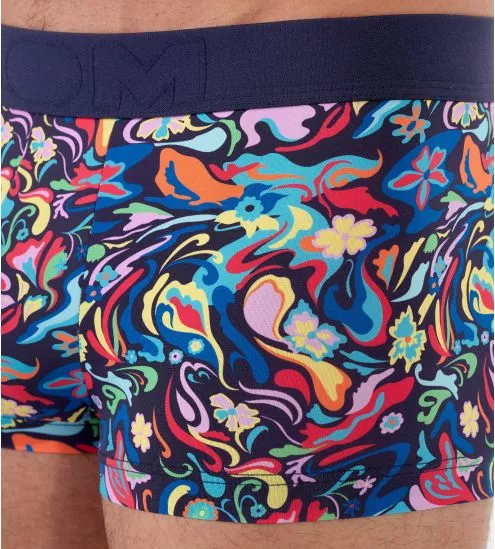 Boxer court confortable avec ceinture sans couture Psychedelic imprimé multicolore