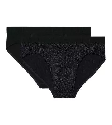 Lot de 2 slips pour homme avec ouverture HO1 Neels noir/imprimé