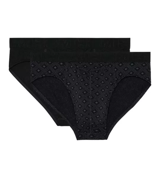 Lot de 2 slips pour homme avec ouverture HO1 Neels noir/imprimé