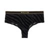 Shorty noir femme semi transparent avec bandes en velours Blacky