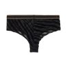 Shorty noir femme semi transparent avec bandes en velours Blacky