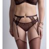 Porte jarretelles motif animalier Crazy in Love Satin Brown
