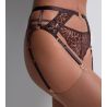 Porte jarretelles motif animalier Crazy in Love Satin Brown