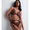 Porte jarretelles motif animalier Crazy in Love Satin Brown