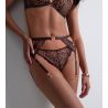 Porte jarretelles motif animalier Crazy in Love Satin Brown