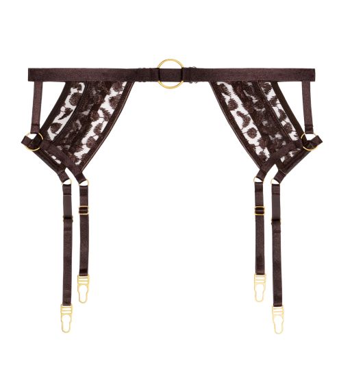 Porte jarretelles motif animalier Crazy in Love Satin Brown