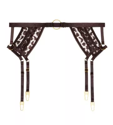 Porte jarretelles motif animalier Crazy in Love Satin Brown