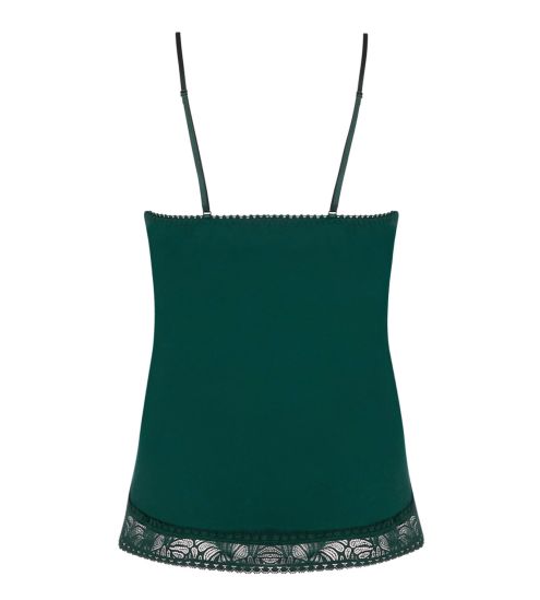 Caraco vert en viscose avec dentelle Atelier Séduction Vert Anglais