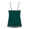 Caraco vert en viscose avec dentelle Atelier Séduction Vert Anglais