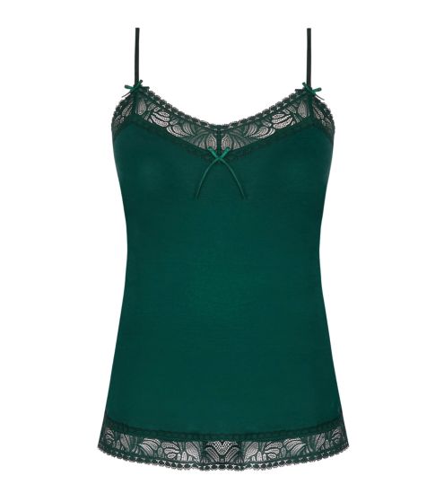 Caraco vert en viscose avec dentelle Atelier Séduction Vert Anglais