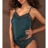 Caraco vert en viscose avec dentelle Atelier Séduction Vert Anglais
