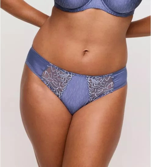 Slip brésilien bleu satiné et brodé Monterrey Nightshadow Blue