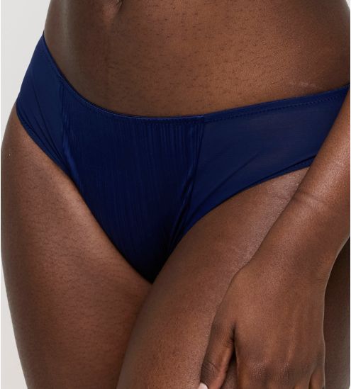 Slip brésilien bleu satiné Knokke Bleu Saphir