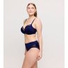 Culotte taille haute satinée bleue Knokke Bleu Saphir