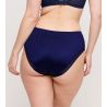 Culotte taille haute satinée bleue Knokke Bleu Saphir