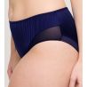 Culotte taille haute satinée bleue Knokke Bleu Saphir