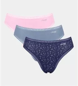 Lot de 3 High Leg Go Crush Bleu/Rose