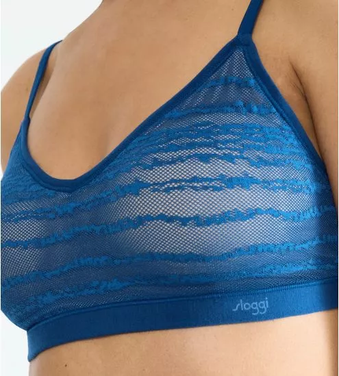 Brassière à coques en dentelle Free Evolve Sloggi Bleu Saphir