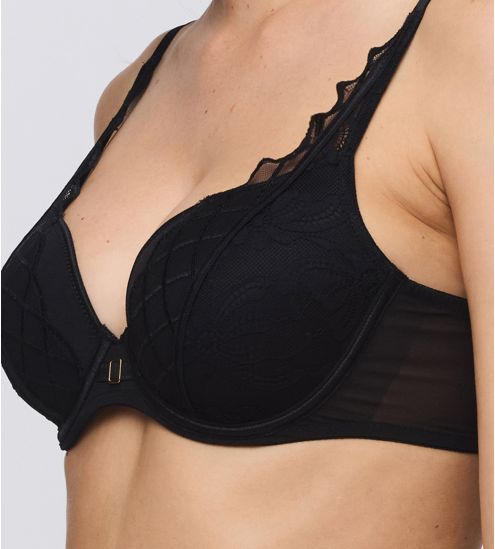 Soutien gorge noir rembourré forme coeur Aven
