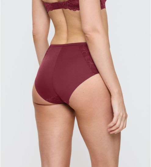 Culotte haute Maxi en dentelle rouge Amourette Charm Sweet Marsala