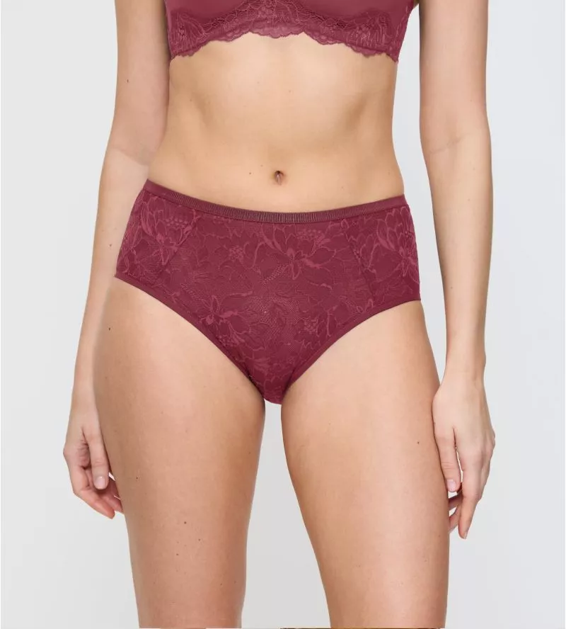 Culotte haute Maxi en dentelle rouge Amourette Charm Sweet Marsala