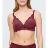 Soutien gorge sans armatures en dentelle rouge Amourette Charm Sweet Marsala