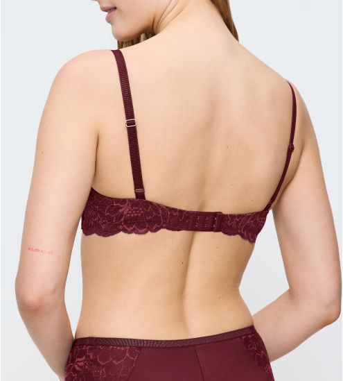 Soutien gorge sans armatures en dentelle rouge Amourette Charm Sweet Marsala