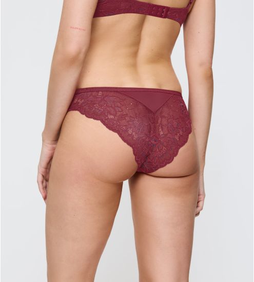 Slip brésilien en dentelle rouge Amourette Charm Sweet Marsala
