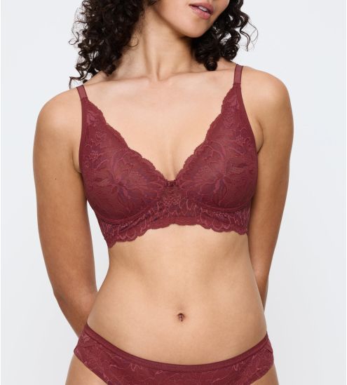 Soutien gorge armatures rouge en dentelle Amourette Charm Sweet Marsala