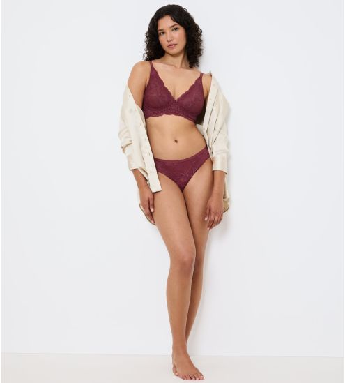 Soutien gorge armatures rouge en dentelle Amourette Charm Sweet Marsala