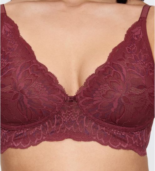 Soutien gorge armatures rouge en dentelle Amourette Charm Sweet Marsala