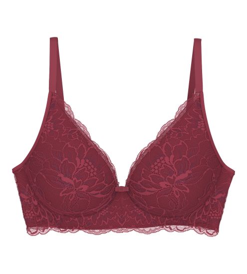 Soutien gorge armatures rouge en dentelle Amourette Charm Sweet Marsala