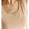 T-shirt femme col V Thermo beige