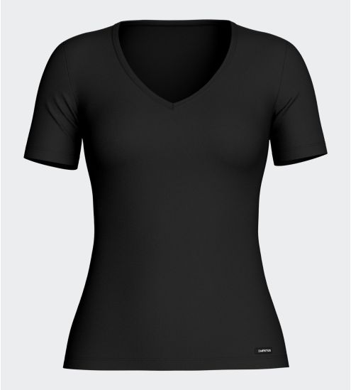T-shirt femme col V Thermo NOIR