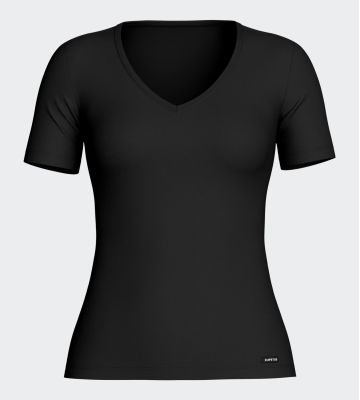 T-shirt femme col V Thermo NOIR