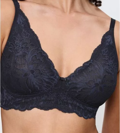 Soutien gorge armatures bleu foncé en dentelle Amourette Charm Ink Gray