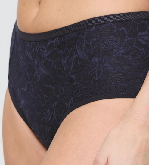Culotte haute Maxi en dentelle bleu foncée Amourette Charm Ink Gray