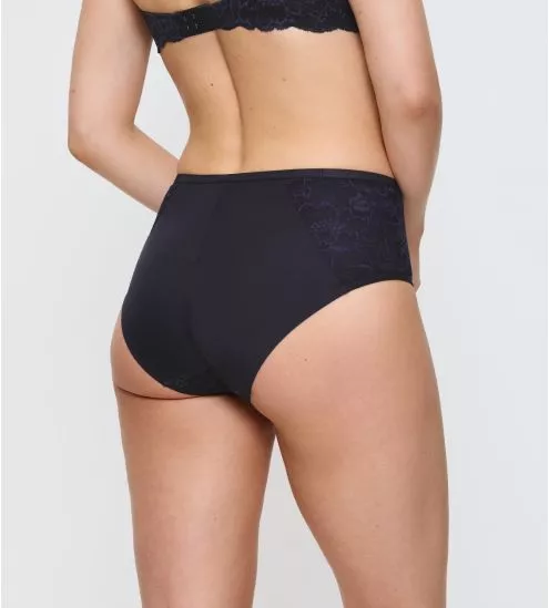 Culotte haute Maxi en dentelle bleu foncée Amourette Charm Ink Gray