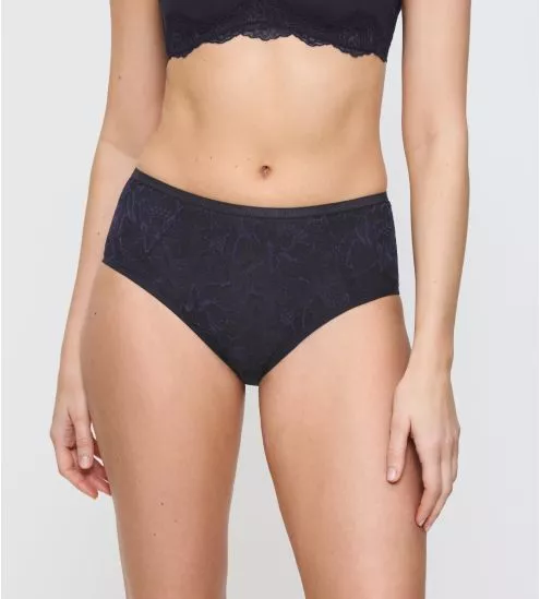 Culotte haute Maxi en dentelle bleu foncée Amourette Charm Ink Gray