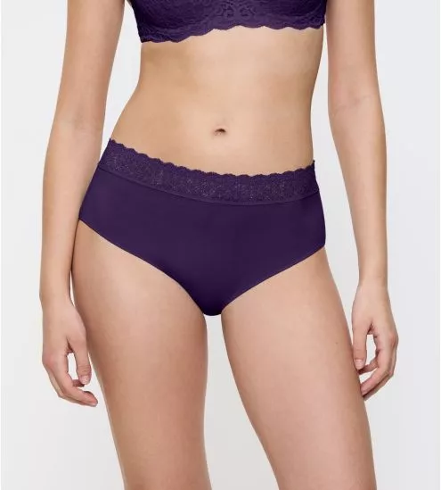 Slip femme violet avec ceinture en dentelle Feel of Modal Royal Purple