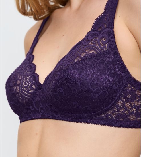 Purple lace bra wirelessly...