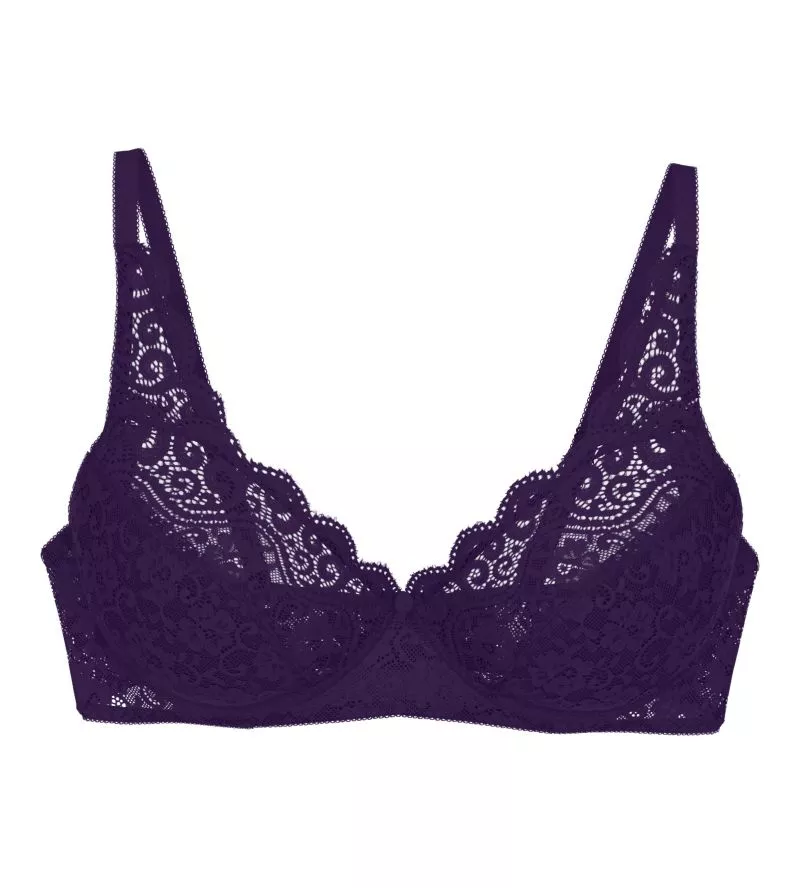 Soutien gorge violet en dentelle sans armatures Amourette Royal Purple