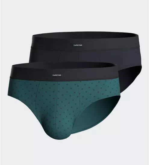 Lot de 2 slips ceinture confortable Noir Vert