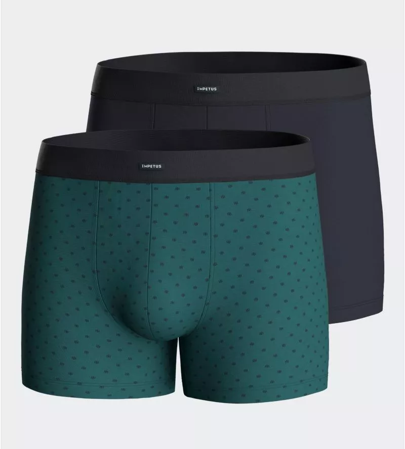 Lot de 2 boxers ceinture confort Noir Vert