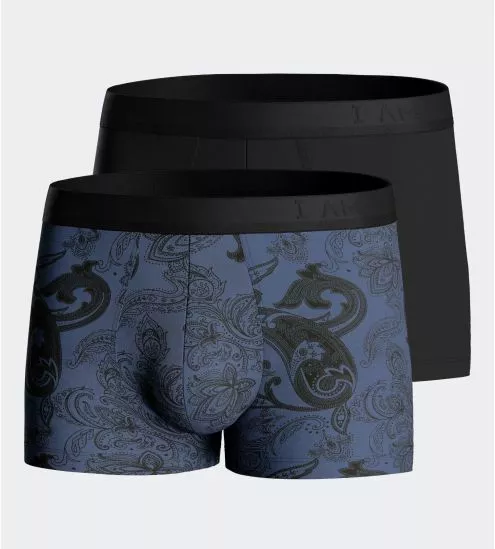 Lot de 2 boxers pour homme en Lyocell Bleu Noir